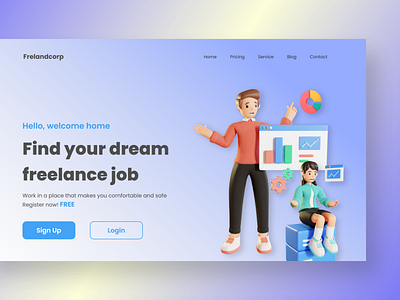 Web design : UI Landing Page Home