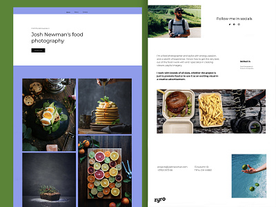 Food Photographer Website Design branding branding design business design designer landing page landing pages layout mockup website design