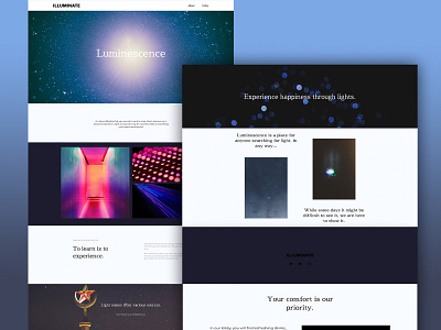 Luminescence Website Design blue branding business design home page homepage homepage design landing landing page minimal minimalism minimalist minimalist design minimalistic ui ui design ux webdesign website website design