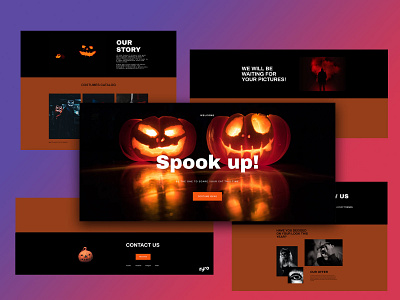 Halloween Website Landing Page Design branding branding design business design designs eshop halloween halloween design halloween party landing page landing pages layout orange pumpkin template ui ux webdesign website website design