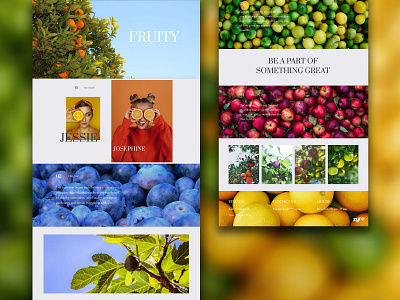 Fruity Website Page Design branding branding design business color palette colorful design fruit landing design landing page landing page design landing pages layout one page onepage portfolio ui webdesign website website builder website design