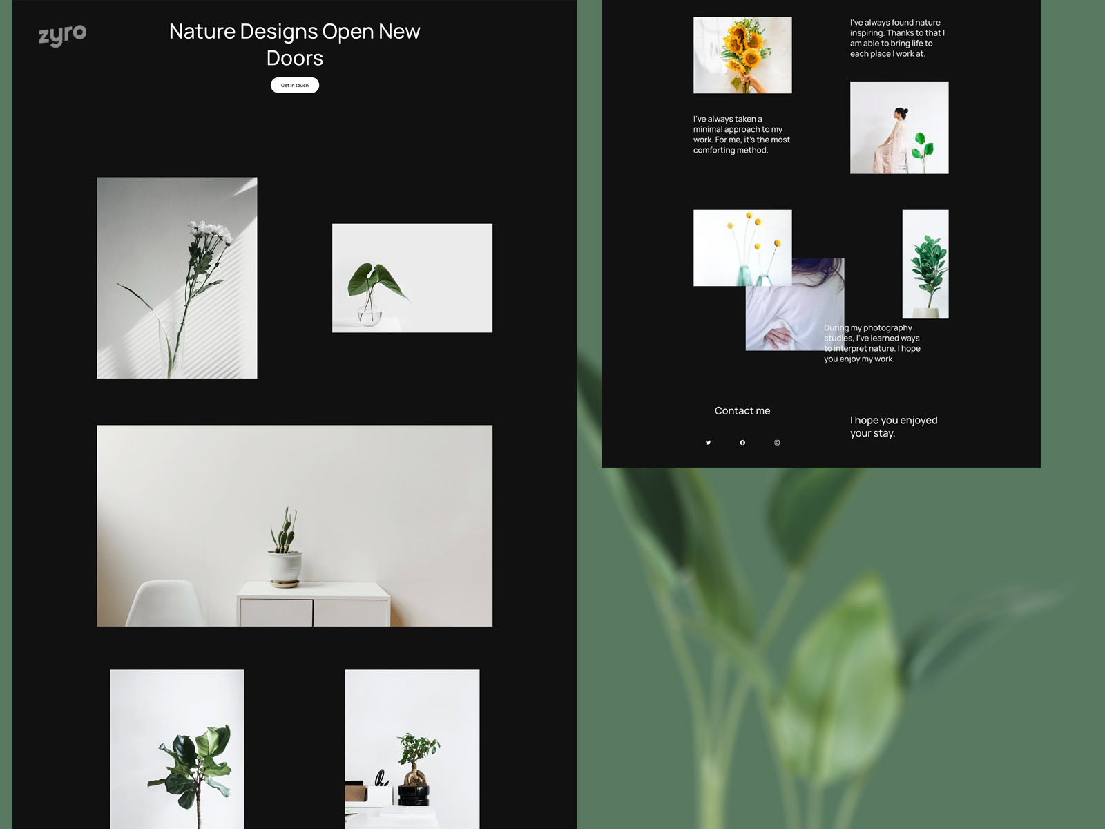 Nature Designs Portfolio Website Design by MD on Dribbble