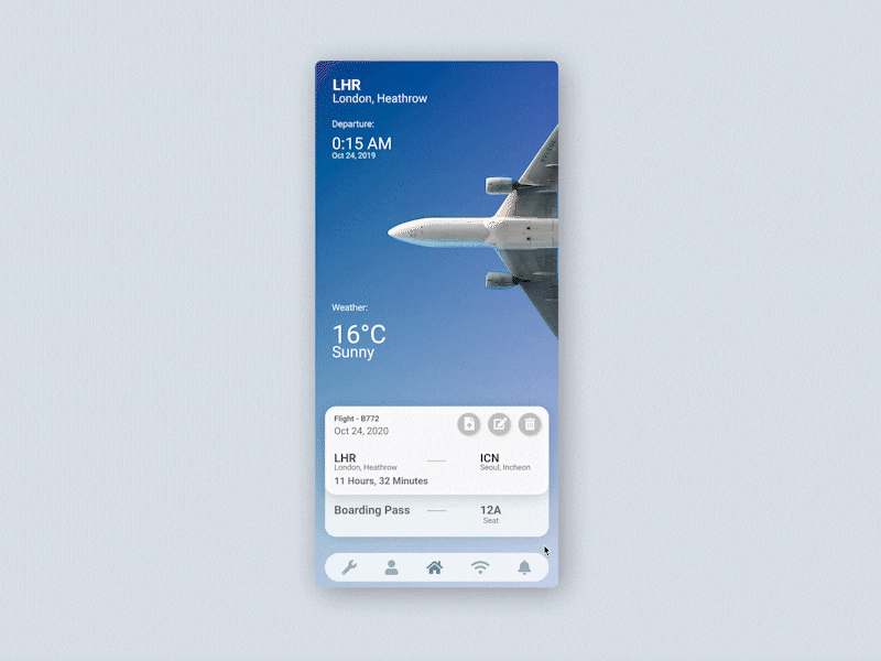 Flight management mobile app concept