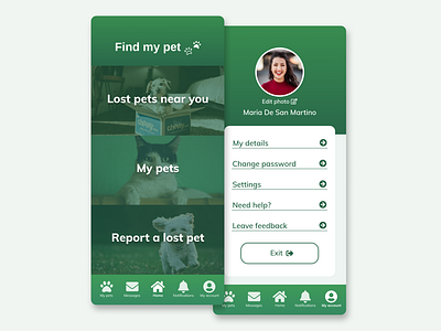 Find My Pet mobile app design