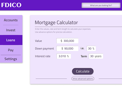 DailyUI Challenge 004 - Mortgage Calculator UI