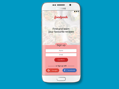 DailyUI Challenge 001 - Sign up app screen challenge