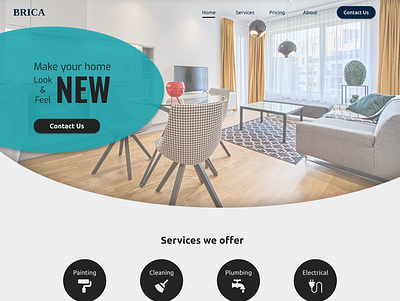 DailyUI Challenge 003 - Landing page for Home Renovation Service daily 100 challenge dailyui dailyui 003 dailyuichallenge home renovation landing page landingpage ui ui design web design webdesign website website design