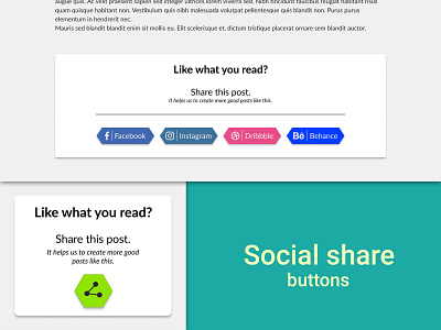 DailyUI Challenge 010 - Social Share buttons