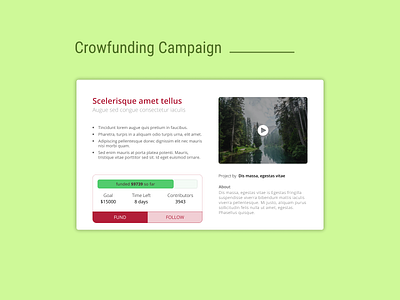 DailyUI Challenge 032 - Crowfunding Campaign