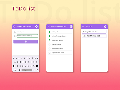 DailyUI Challenge 042 - ToDo List android app daily 100 challenge daily ui dailyui dailyui 042 dailyuichallenge mobile app mobile design mobile ui todo todo app todo list todolist ui ui design