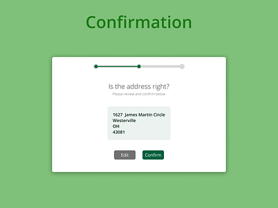 DailyUI Challenge 054 - Confirmation