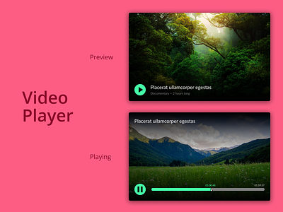 DailyUI Challenge 057 - Video Player daily 100 challenge dailyui dailyui 057 dailyuichallenge embedded video ui ui design video player video preview web design