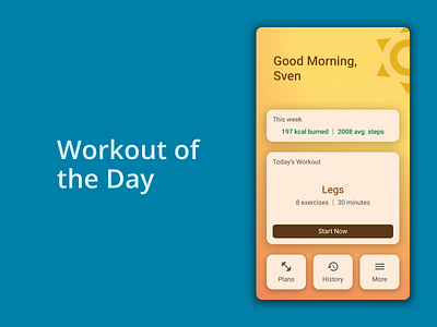 DailyUI Challenge 062 - Workout of the Day daily 100 challenge dailyui dailyui 062 dailyuichallenge mobile app mobile design mobile ui ui ui design web design workout of the day