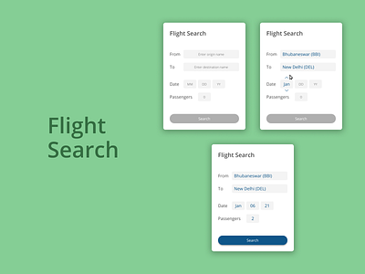 DailyUI Challenge 068 - Flight Search