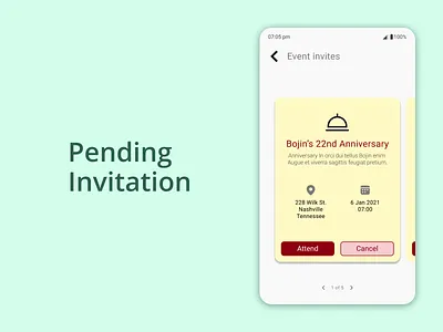 DailyUI Challenge 078 - Pending Invitation daily 100 challenge dailyui dailyui 078 dailyuichallenge invitation mobile app mobile design mobile ui pending invitation ui ui design web design webdesign