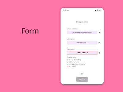 DailyUI Challenge 082 - Form