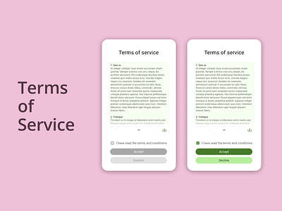 DailyUI Challenge 089 - Terms of Service daily 100 challenge dailyui dailyui 089 dailyuichallenge mobile app mobile design mobile ui terms and conditions terms of service ui ui design web design