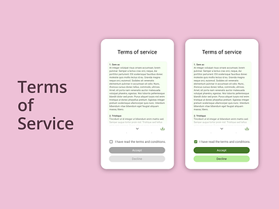 DailyUI Challenge 089 - Terms of Service