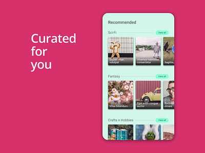 DailyUI Challenge 091 - Curated for You curated curated for you daily 100 challenge dailyui dailyui 091 dailyuichallenge mobile design mobile ui recommendation recommended ui ui design web design