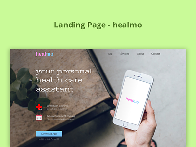 Landing Page - healmo landing page design landing page ui landingpage ui ui design web design webdesign website website design