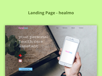 Landing Page - healmo landing page design landing page ui landingpage ui ui design web design webdesign website website design