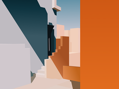 Muralla Roja architecture art design illustration illustrator minimal vector