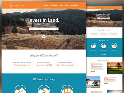 LandCentral Home Page home page homepage ui web design website mockup