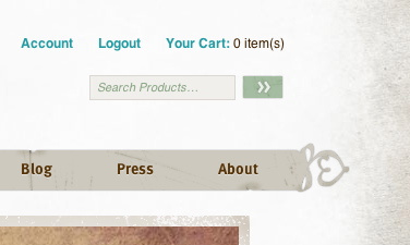 Product search navigation search ui website