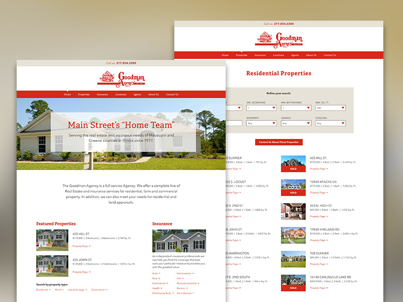 Goodman Agency web UI real estate ux web ui web design