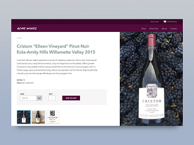 Daily UI 012: E-commerce shop (single page) daily ui daily ui 012 daily ui challenge ecommerce ui design wine shop winery