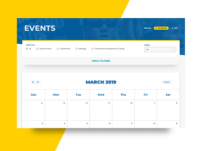 Events Calendar calendar events ui web design