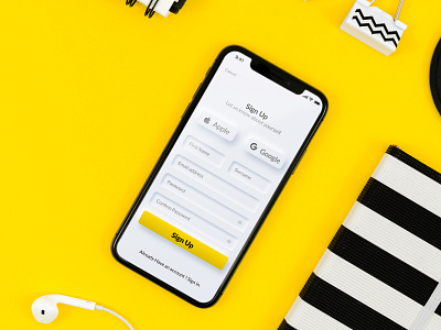 Neumorphism Signup Mobile UI Design
