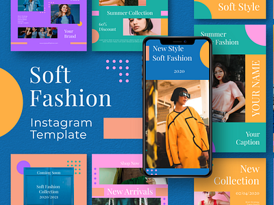 Soft Fashion Instagram Template agency business company corporate design feed full color graphic design instagram instagram template interaction pastel photoshop psd story story feed story instagram template