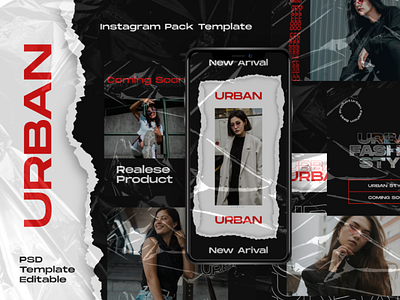 Urban Story & Feed Instagram Template agency business company corporate dark design feed graphic design instagram instagram template interaction modern photoshop psd story story feed story instagram template urban