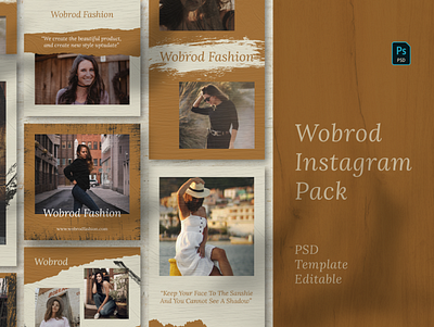 Wobrod Story & Feed Instagram Template agency business company corporate design feed graphic design instagram instagram template interaction minimal photoshop psd story story feed story instagram template vintage