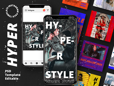 Hyper Story & Feed Instagram Template agency business company corporate design feed graphic design instagram instagram template interaction photoshop psd story story feed story instagram template