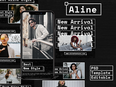 Aline Story & Feed Instagram Template agency business company corporate design feed graphic design instagram instagram template interaction photoshop psd story story feed story instagram template