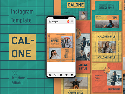 Calone Story & Feed Instagram Template agency business company corporate design feed full color graphic design instagram instagram template interaction modern photoshop psd story story feed story instagram template urban