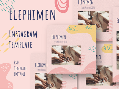 Elephimen Story & Feed Instagram Template agency business company corporate design feed full color graphic design instagram instagram template interaction organic pastel photoshop psd story story feed story instagram template