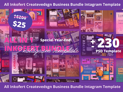 All In 1 Bundle Instagram Media Kit adobe photoshop bundle bundle template business company corporate fun instagram instagram post instagram stories instagram template marketing modern organic psd psd template social media template urban vintage