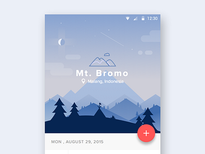 Malang Bromo Vacation android illustrator material mobile mountain photoshop sketch3