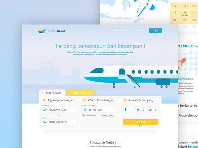 Redesign Travelnego airplane ticket travel website