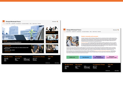 Refonte de l'intranet Orange Wholesale France design intranet orange refonte ui ux