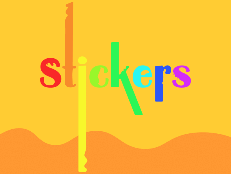 Stickers branding colors design editing fun illustration laptop poster socialmedia sticker ui