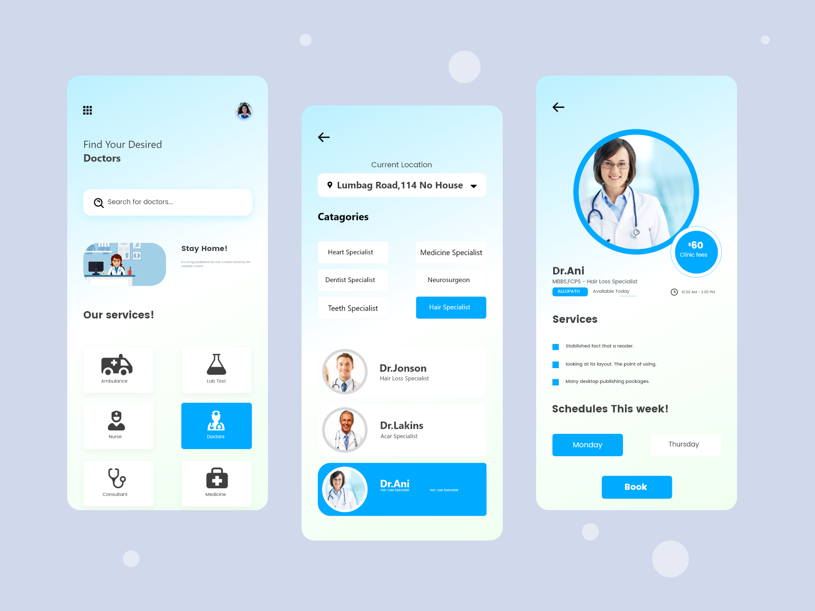 Doctor Appointment Mobile UI Concept by Amit Biswas on Dribbble