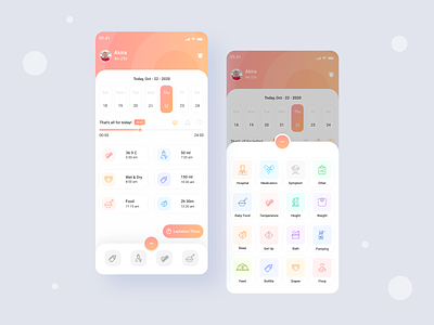 Baby Time Table App UI Concept 😊