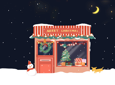 MERRY CHRISTMAS christmas dog night snowman store