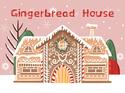 Gingerbread House christmas gingerbread house illustration
