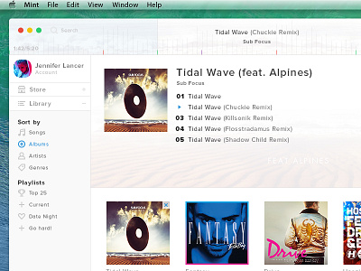 Album View - Mint Music Player [Very WIP] clean flat itunes mavericks mint music os player x