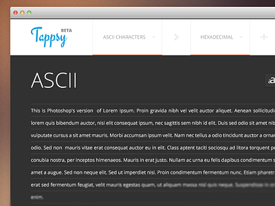 Tappsy Converter - Site Design altered ascii beta convert extramazionary full hex new redefine redesign revolutionary site tappsy